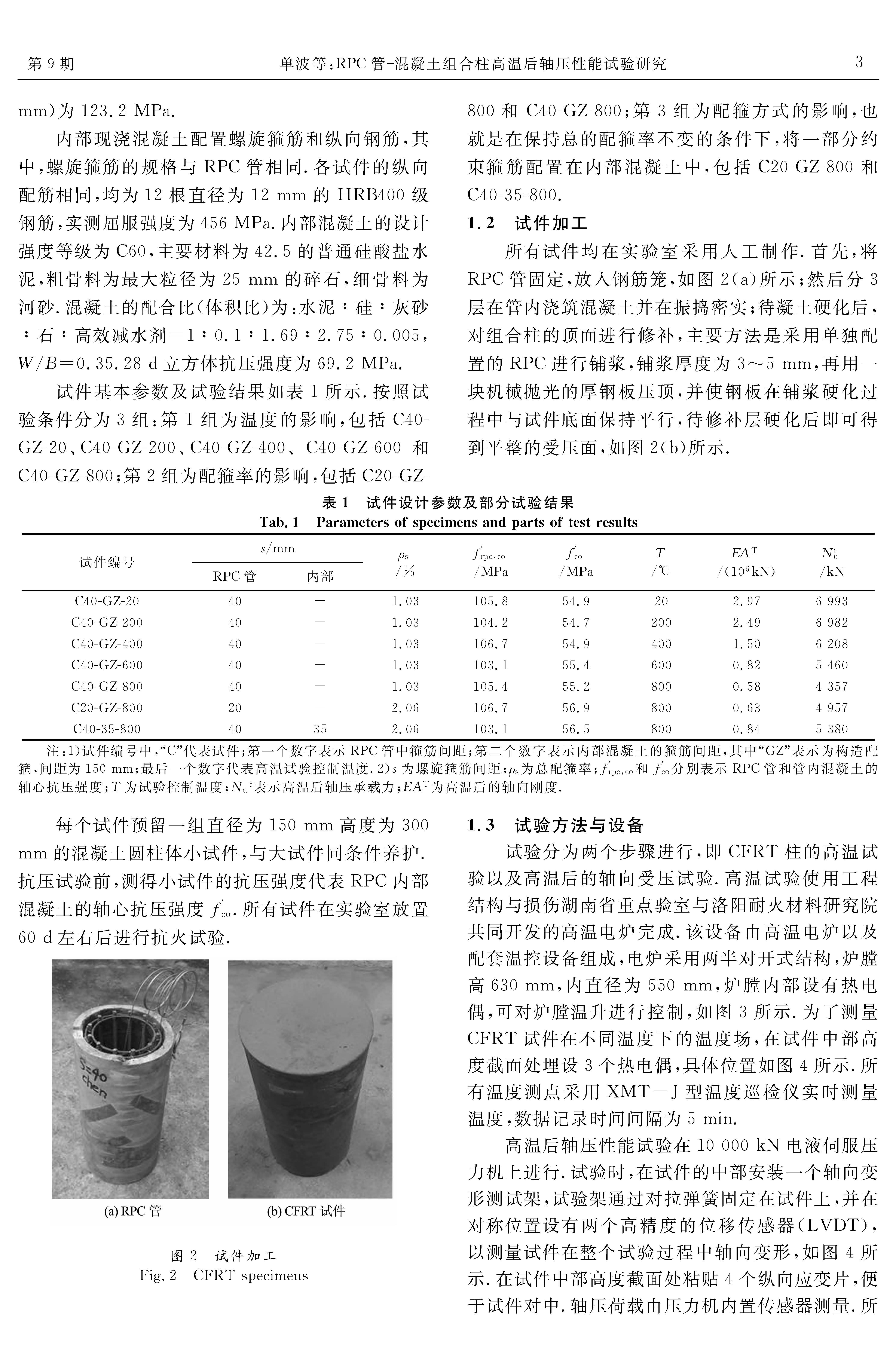 RPC管-混凝土組合柱高溫后軸壓性能試驗研究_頁面_3